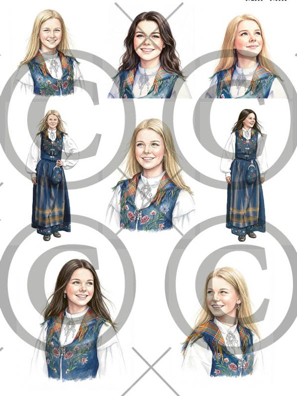 Konfirmant, bl&aring; (25 motivark)